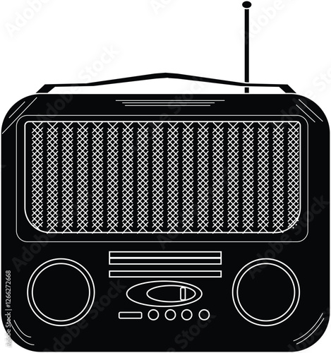 the illustration of classic 80's radio