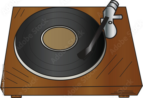 the illustration of classic recorder media player from 80's