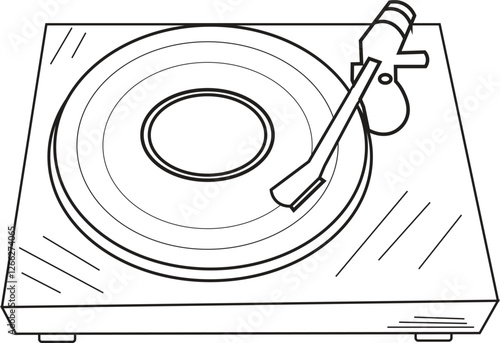 the illustration of classic recorder media player from 80's