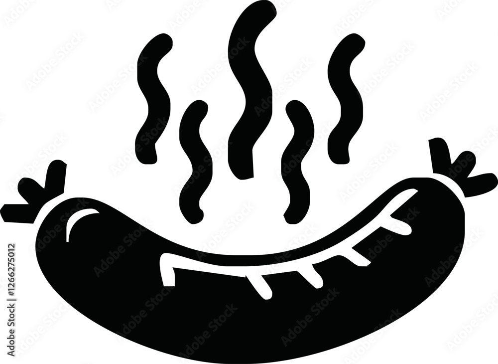 Obraz premium hot sausage icon. Frankfurt eating sausage symbol, logo. Simple style vector illustration