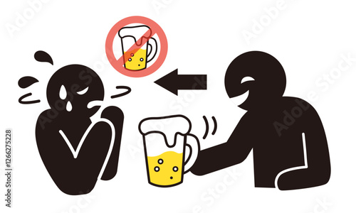 アルコールハラスメント禁止のピクトグラム