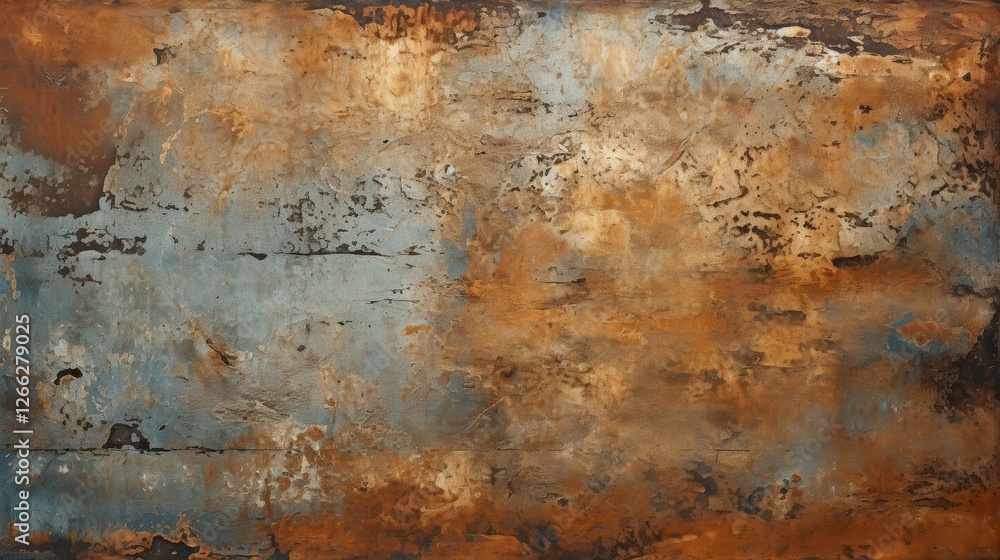 Detailed Close-Up of Rusted Metal Texture with Corrosion Patterns Exhibiting Beautiful Earthy Tones of Orange and Blue for Artistic Backgrounds Detailed Close-Up of Rusted Metal Texture with Corrosion Patterns Exhibiting Beautiful Earthy Tones of Orange and Blue for Artistic Backgrounds