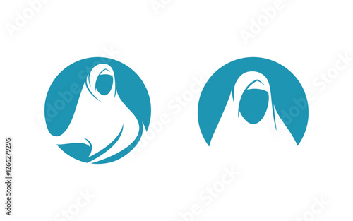 Beauty hijab store icon logo vector illustration