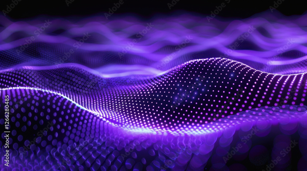 Abstract digital waves in purple tones, creating mesmerizing visual effect. flowing patterns evoke sense of movement and depth, perfect for technology themes Abstract digital waves in purple tones, creating mesmerizing visual effect. flowing patterns evoke sense of movement and depth, perfect for technology themes