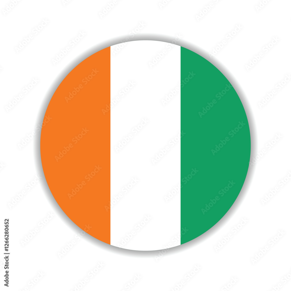 Cote d 'Ivoire circle flag logo icon digital vector illustration Cote d 'Ivoire circle flag logo icon digital vector illustration