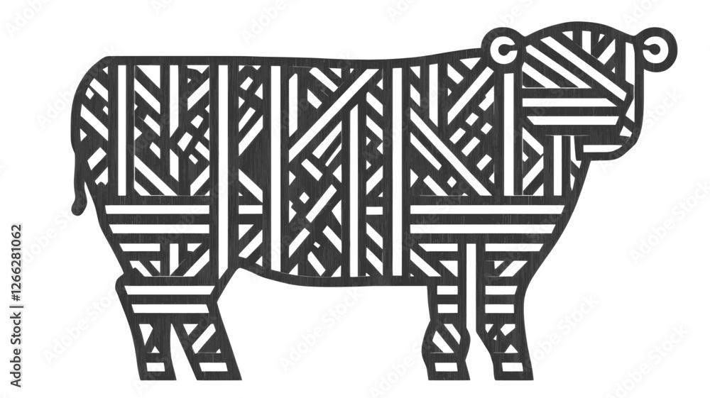 Geometric Cow Illustration Geometric Cow Illustration