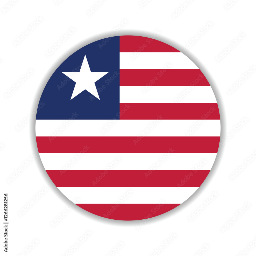 Liberia flag circle icon vector illustration design Liberia flag circle icon vector illustration design