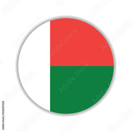 Madagascar flag circle icon vector illustration design