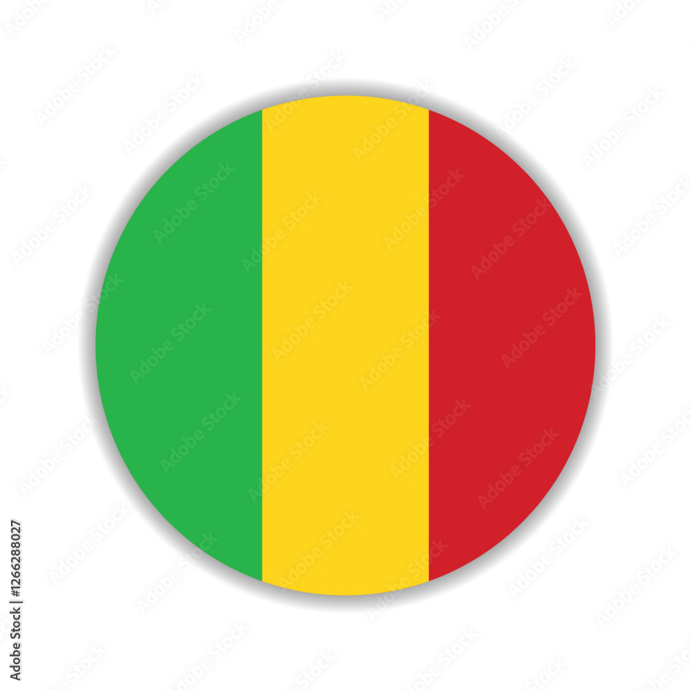 Fototapeta premium Mali flag circle icon vector illustration design