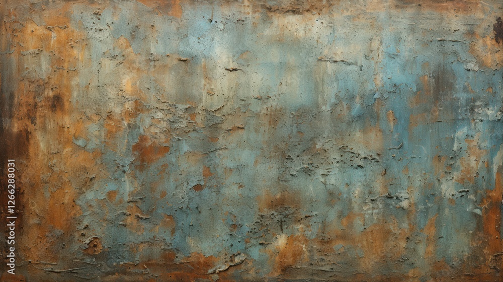 Detailed Texture of an Old Rusty Surface with Shabby Blue and Brown Patina Displaying Intricate Patterns and Color Variations for Visual Inspiration Detailed Texture of an Old Rusty Surface with Shabby Blue and Brown Patina Displaying Intricate Patterns and Color Variations for Visual Inspiration