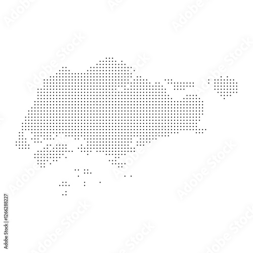 Singapore Dotted Halftone Map Vector Illustration. Southeast Asia Region. Asian Map. Singapore City Map for Business Design Presentation