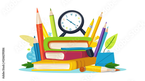 Colorful Study Still Life Illustration