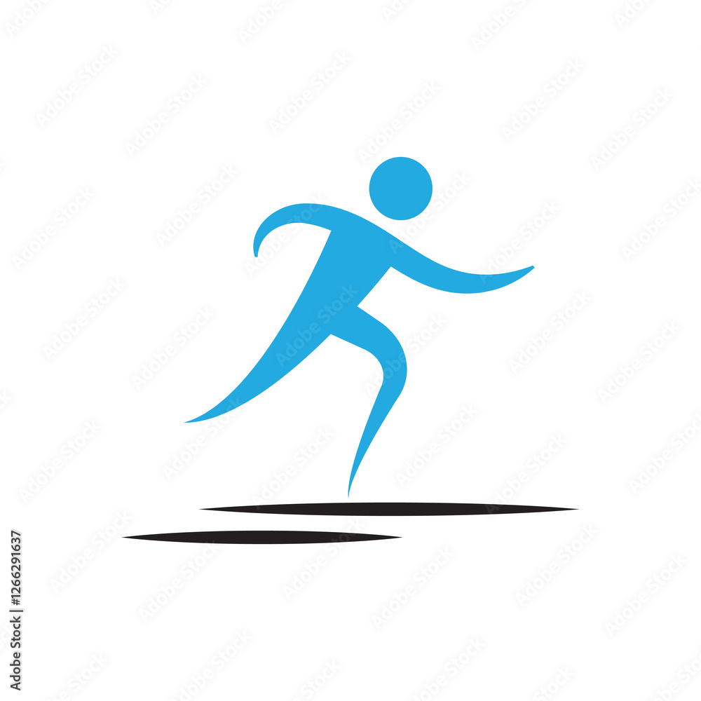 Run logo icon illustration flat Run logo icon illustration flat