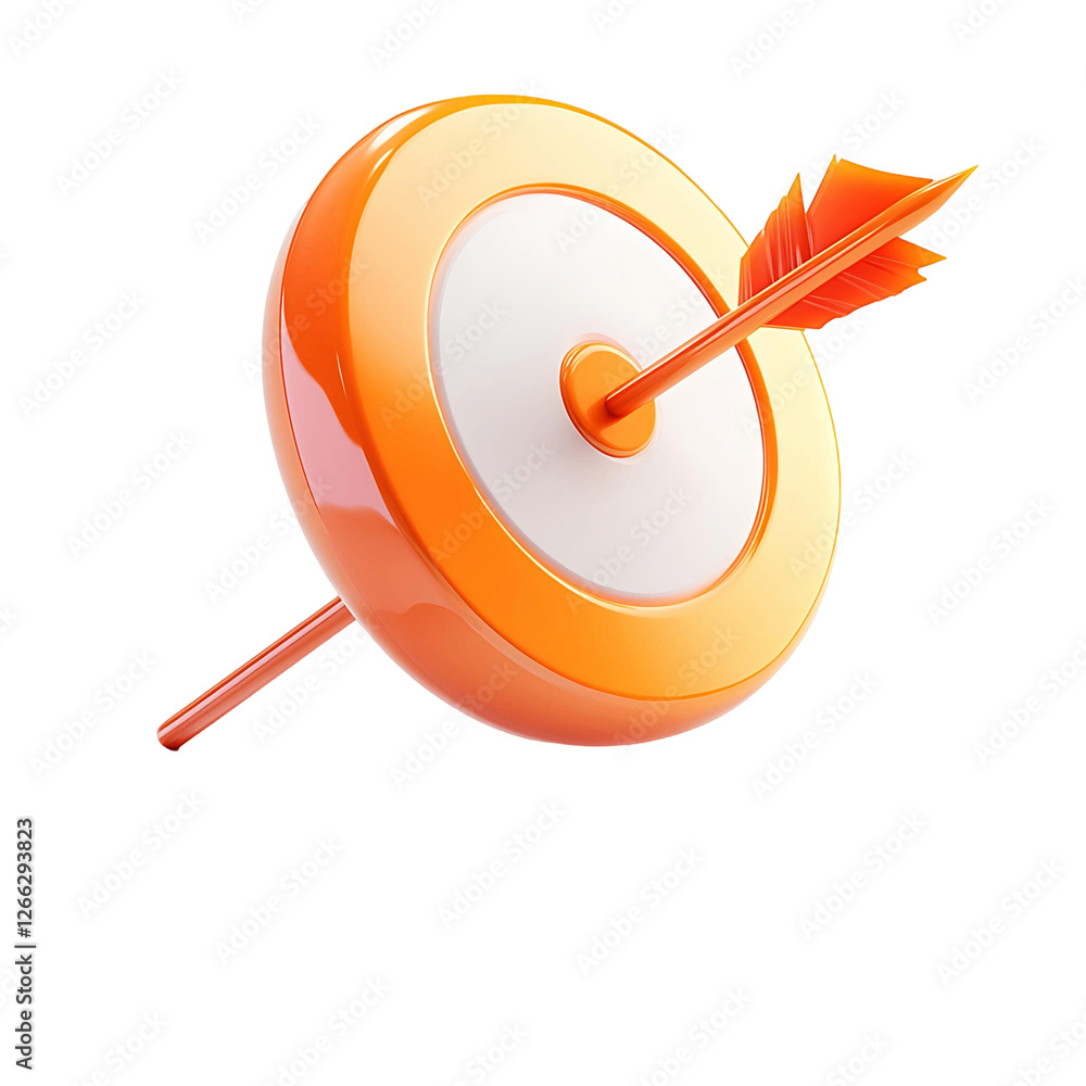 Orange Target Arrow 3D Render Success Goal Achievement Orange Target Arrow 3D Render Success Goal Achievement