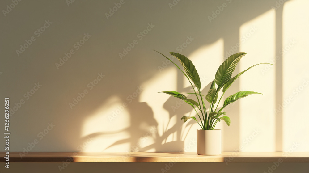 Modern indoor plants in simple designed white grey pots on wall mounted floating wooden shelf, while clean wall, for stylish planters and plants advertisement, interior home decoration concept Modern indoor plants in simple designed white grey pots on wall mounted floating wooden shelf, while clean wall, for stylish planters and plants advertisement, interior home decoration concept