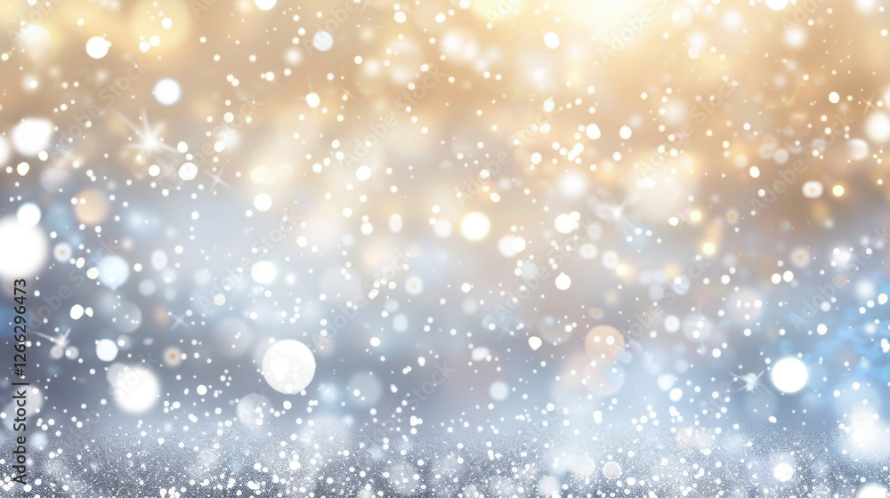 beautiful winter scene with falling snowflakes and soft, blurred background of golden and blue hues, creating magical atmosphere beautiful winter scene with falling snowflakes and soft, blurred background of golden and blue hues, creating magical atmosphere
