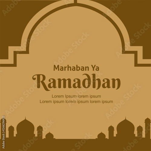 Brown Ramadhan Kareem Template, Brown Marhaban ya Ramadhan Template