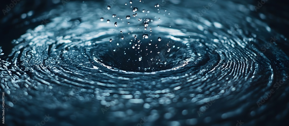 Water Splash Ripples in Dark Background Water Splash Ripples in Dark Background