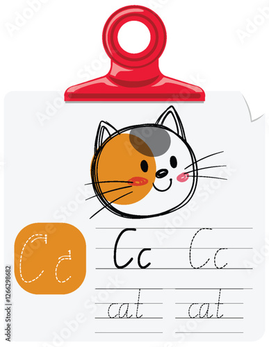 Alphabet Learning with Cat Illustration