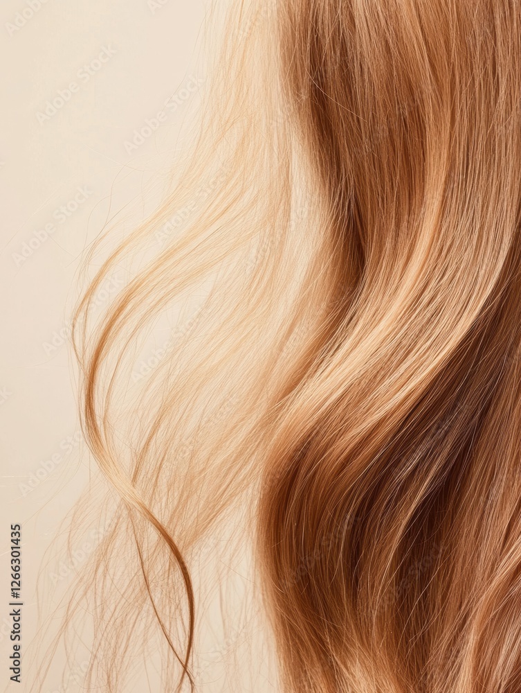Naklejka premium Comparison of healthy smooth hair strands and brittle damaged ones highlighting hair health differences. Generative AI