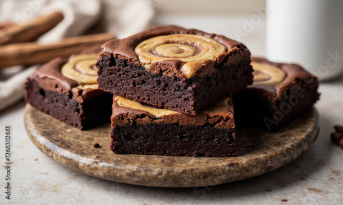 Chai-Spiced Chocolate Brownie with Maple Swirl