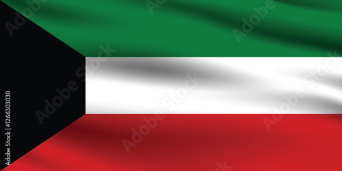 Free Download Kuwait flag official colors and proportion digital vector illustration. Pleated flag. - GFXLoad