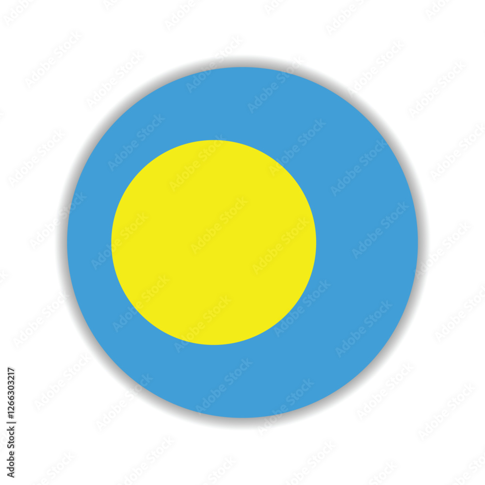 Palau flag circle icon vector illustration Palau flag circle icon vector illustration