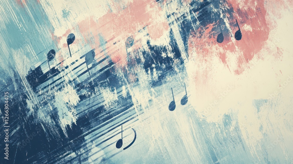 Obraz premium Abstract music notes paint texture design