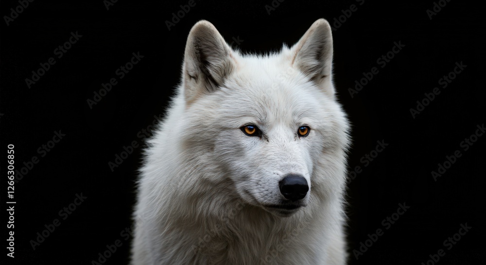 Abstract Portrait of a Wolf on a black background, zoo animal concept Abstract Portrait of a Wolf on a black background, zoo animal concept