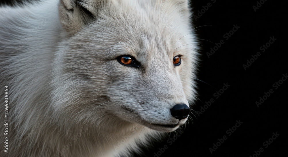 Abstract Portrait of a fox on a black background, zoo animal concept Abstract Portrait of a fox on a black background, zoo animal concept