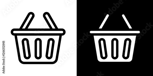 shopping basket line and glyph icon, outline and glyph vector sign, linear and glyph style pictogram isolated on white and black. ecommerce symbol, logo, icon, illustration