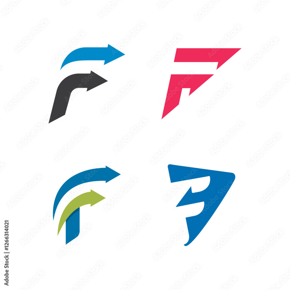 Fototapeta premium f arrow logo vector icon illustration