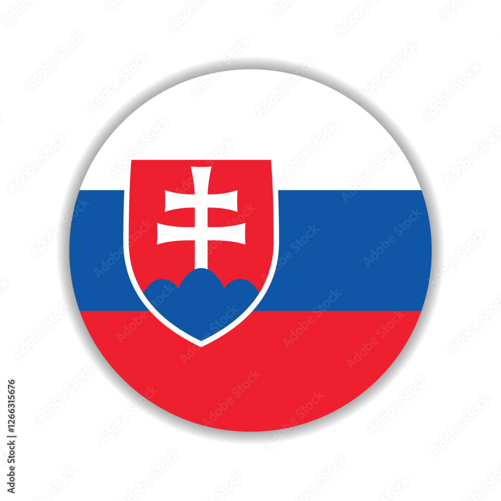 Obraz premium Slovakia flag circle icon vector illustration design