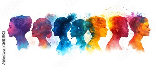 Wallpaper Mural Colorful human head silhouettes Torontodigital.ca