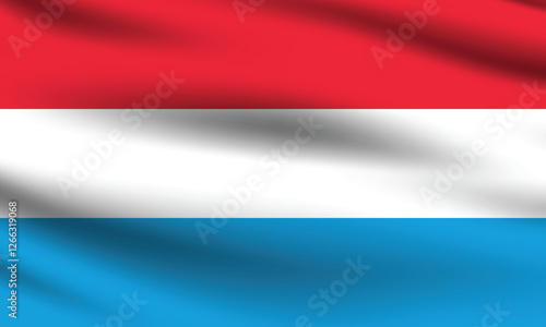 Luxembourg flag official colors and proportion digital vector illustration. Pleated flag.
