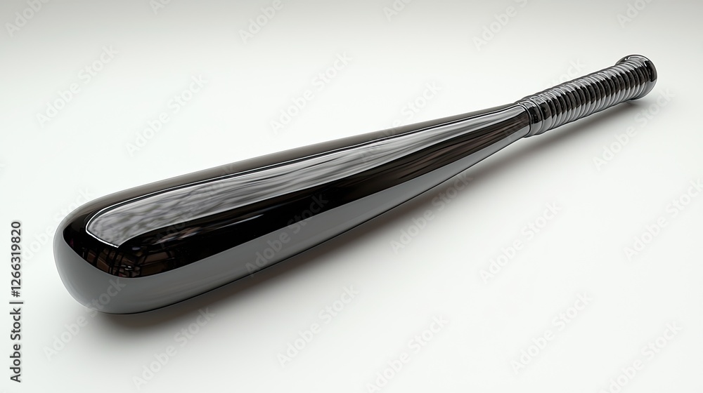 A sleek, black baseball bat resting on a smooth surface, highlighting its design and craftsmanship A sleek, black baseball bat resting on a smooth surface, highlighting its design and craftsmanship