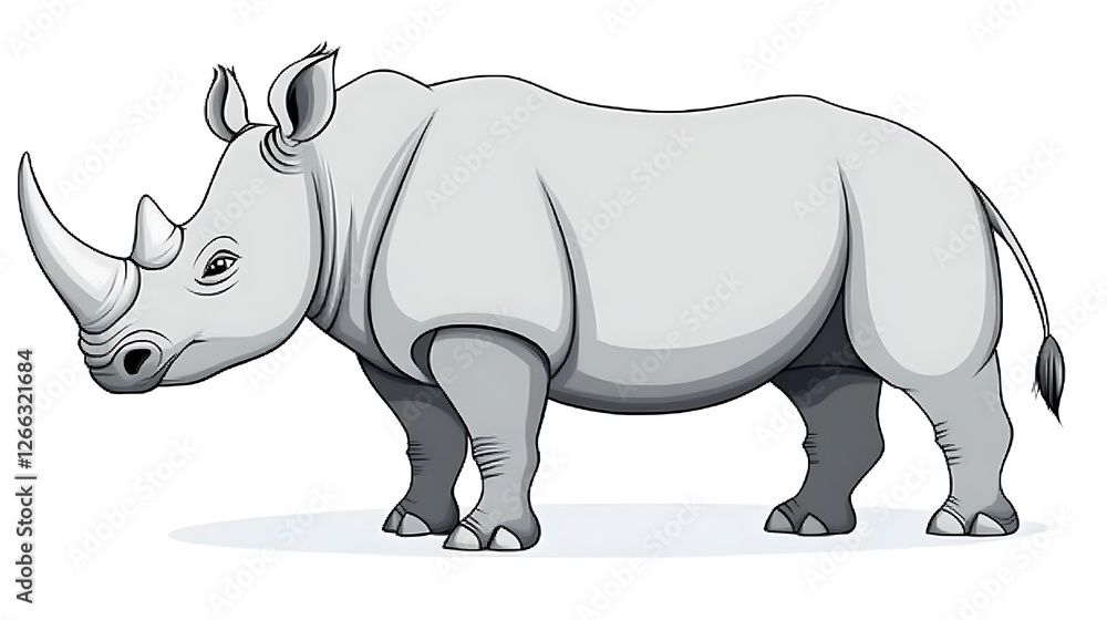 Obraz premium Rhino wildlife safari animal illustration