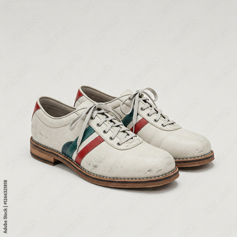 Pair of old white sneakers isolated on a white background front view Pair of old white sneakers isolated on a white background front view
