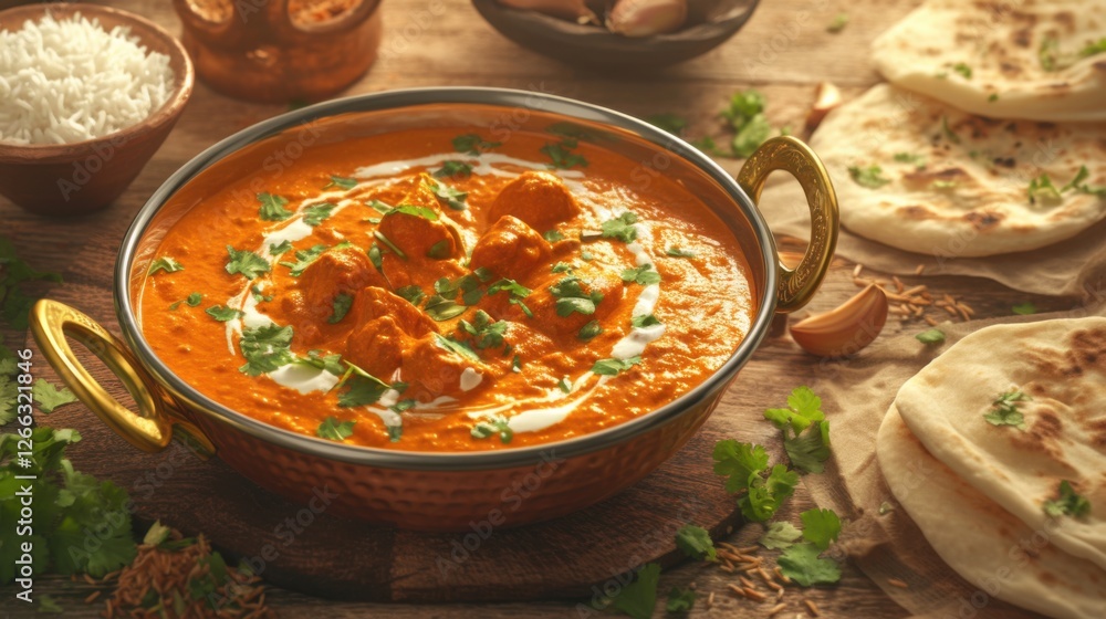 a bowl of curry chicken with roti prata a bowl of curry chicken with roti prata