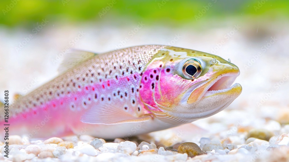 Obraz premium Close-up of a pink trout in an aquarium. Use stock photo