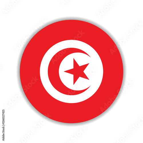 Free Download Tunisia circle flag logo icon digital vector illustration - GFXLoad