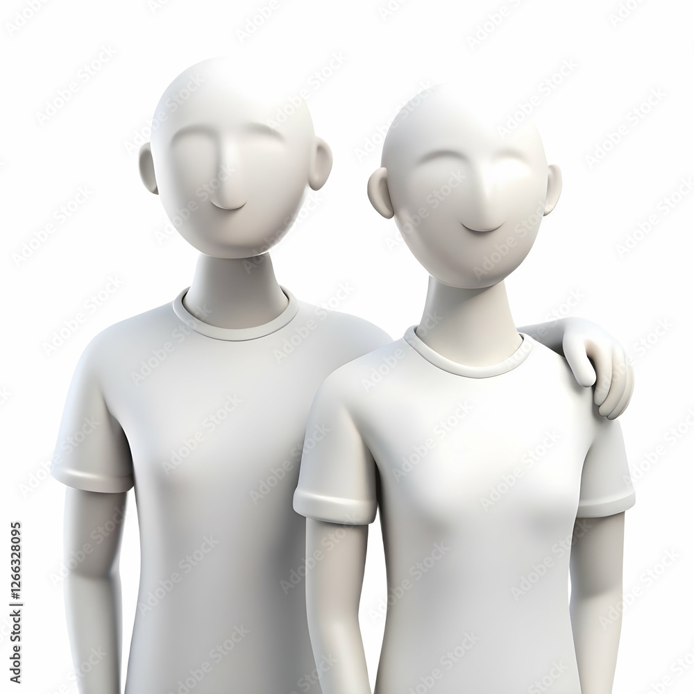Gentle Unity: Matching Outfits for Couples in Soft Hues - A Calm Digital Wardrobe Concept Gentle Unity: Matching Outfits for Couples in Soft Hues - A Calm Digital Wardrobe Concept