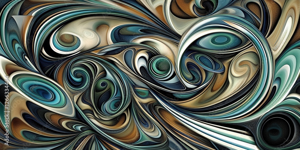 Abstract swirling shapes in teal and brown blend for background or texture use Abstract swirling shapes in teal and brown blend for background or texture use