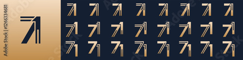 collection of creative number 71 logo designs. abstract seventy-one design vector illustration