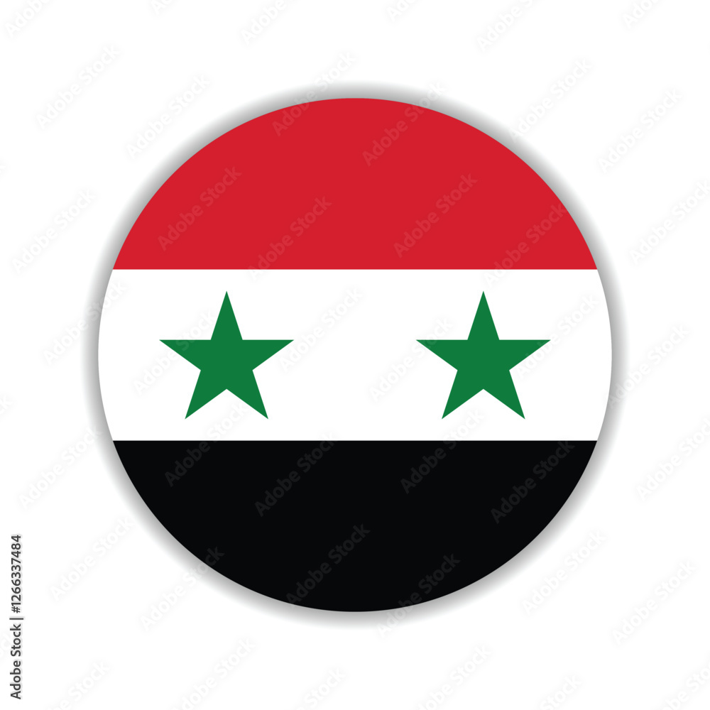 Syria circle flag logo icon digital vector illustration Syria circle flag logo icon digital vector illustration