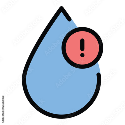 Leak Detector Icon Safety Monitoring in Flat Line Color Style