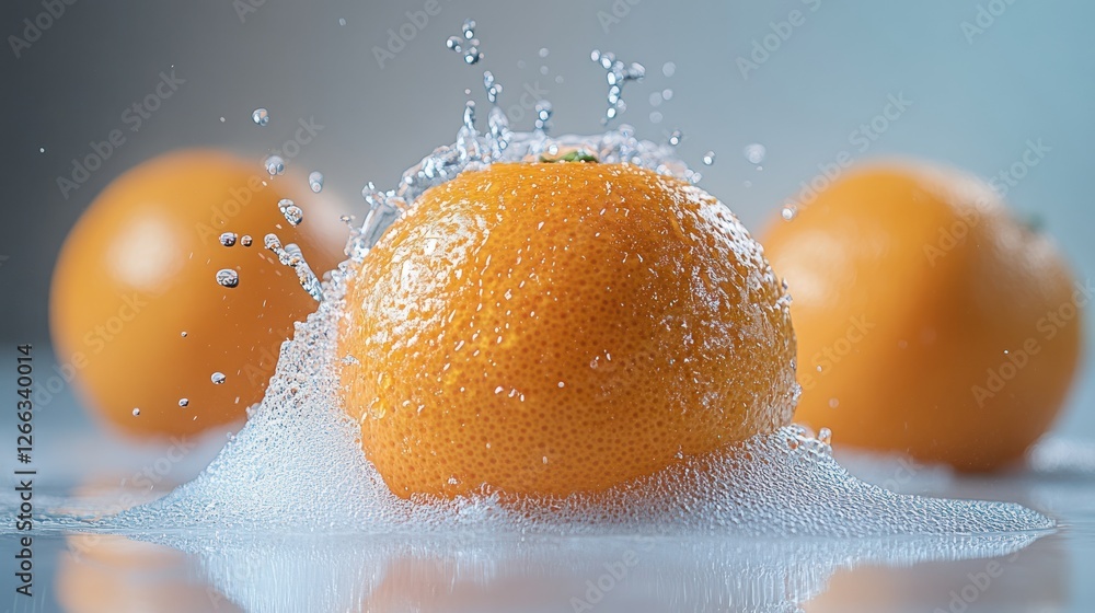 Splashing Water on Orange Fruits Splashing Water on Orange Fruits