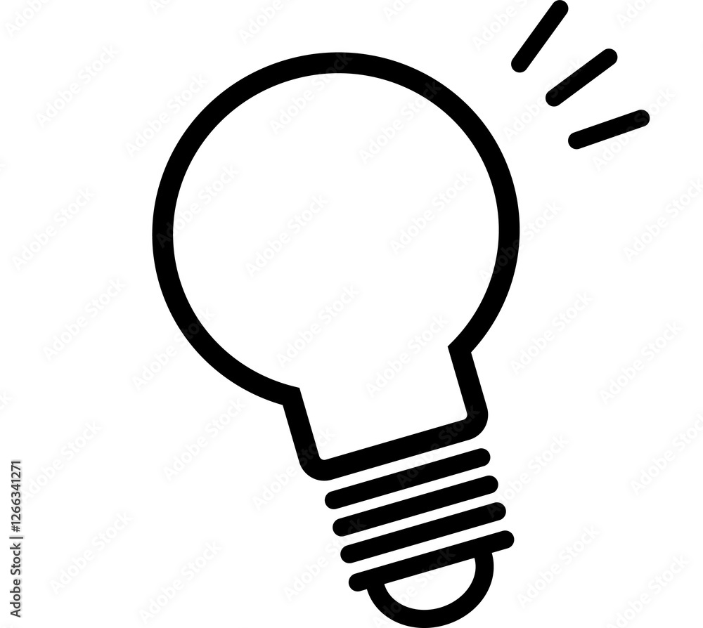 ひらめき電球アイコンイラスト ひらめき電球アイコンイラスト