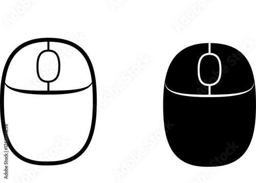 ワイヤレスマウスのシンプルアイコンイラスト