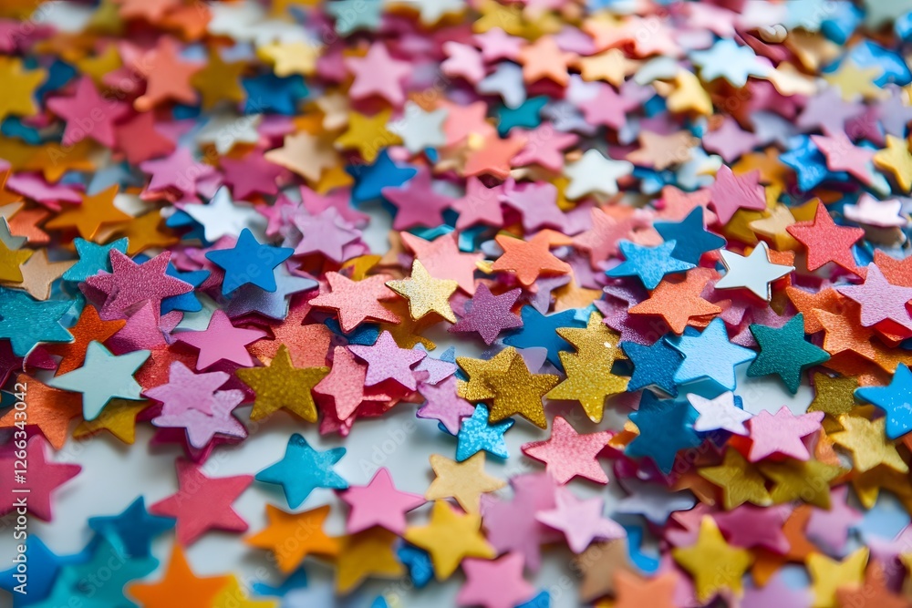 Colorful star confetti background, festive, party Colorful star confetti background, festive, party